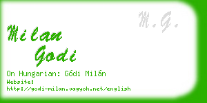 milan godi business card